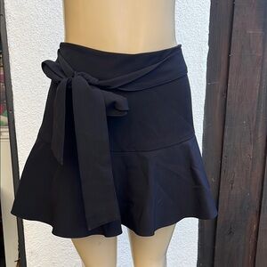 Zara Elegant Black Women's Skirt with shorts under with Bow Detail